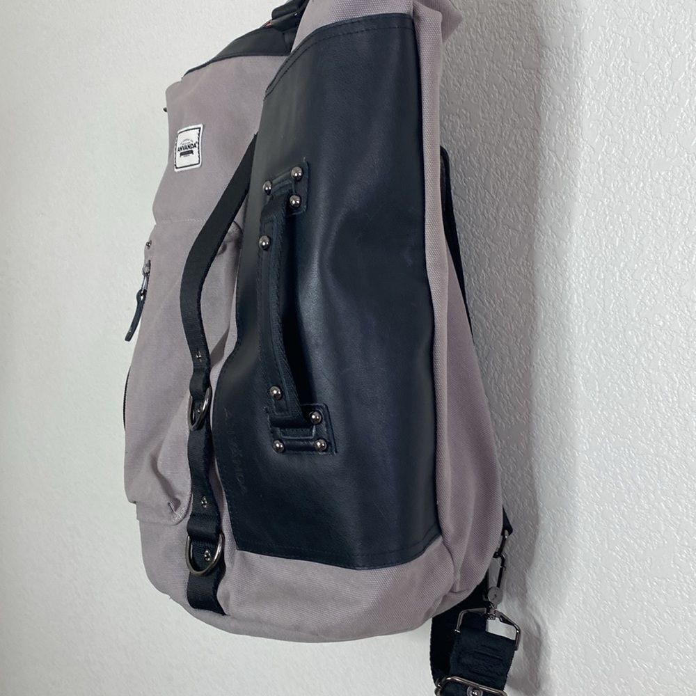 ANVANDA Stockholm Leather/Canvas Backpack - Picture 2 of 13